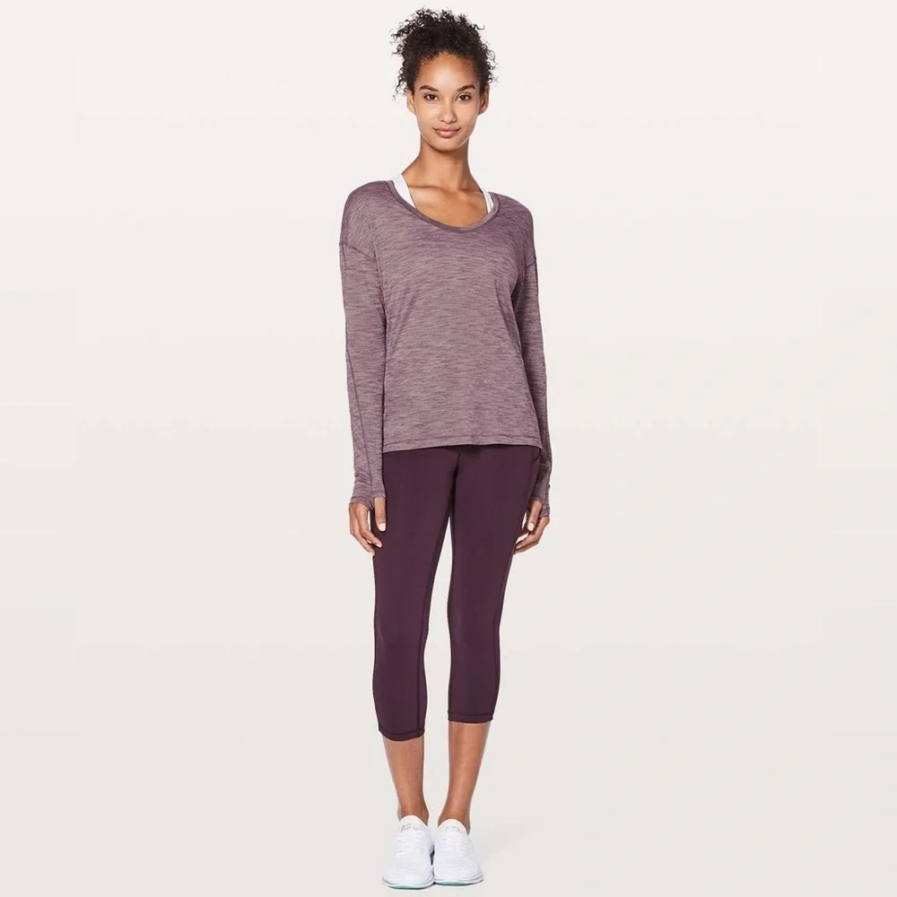 Lululemon Meant To Move Long Sleeve Heathered Foxglove size 6